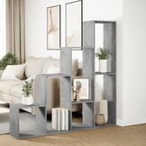 vidaXL Kamerscherm / boekenkast 4-laags 143,5x29x143,5 cm hout grijs