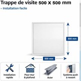 STAR BOX - Bezoekluik van professioneel staal met witte veter - Gemakkelijke toegang leidingen water mantel technische zolder plafond (500X500mm)