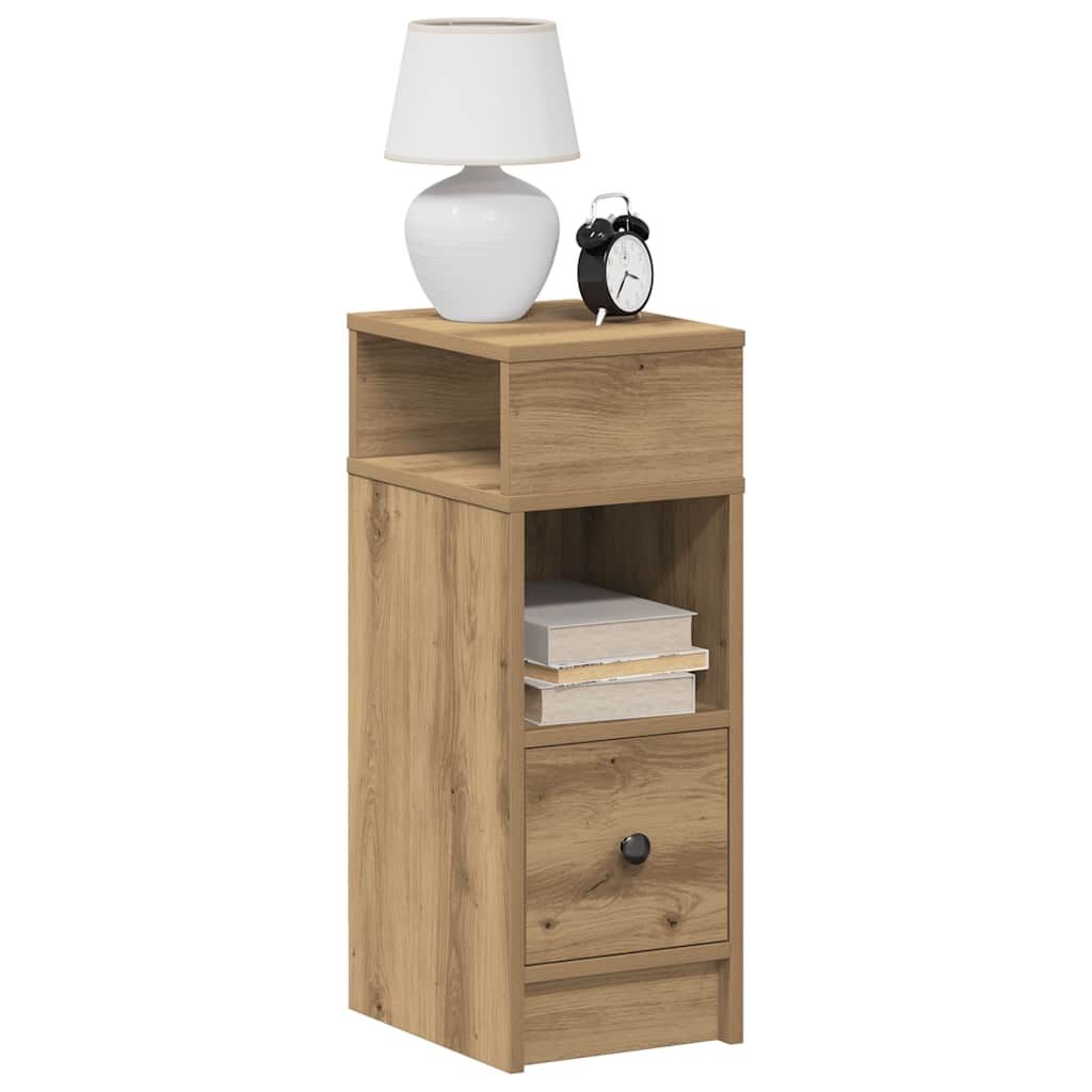 vidaXL Nachtkastjes 2 st met lade 25x31x66 cm artisanaal eikenkleurig