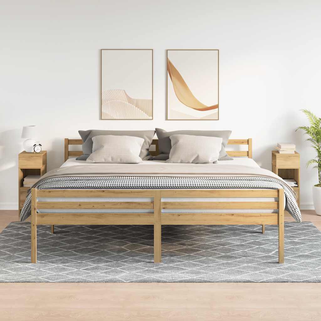 vidaXL Nachtkastjes 2 st met lade 25x31x66 cm artisanaal eikenkleurig