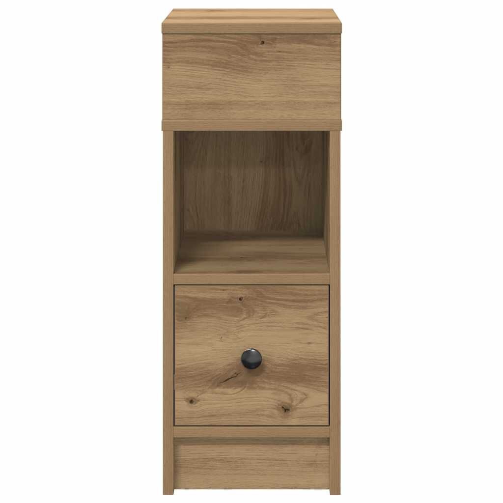 vidaXL Nachtkastjes 2 st met lade 25x31x66 cm artisanaal eikenkleurig
