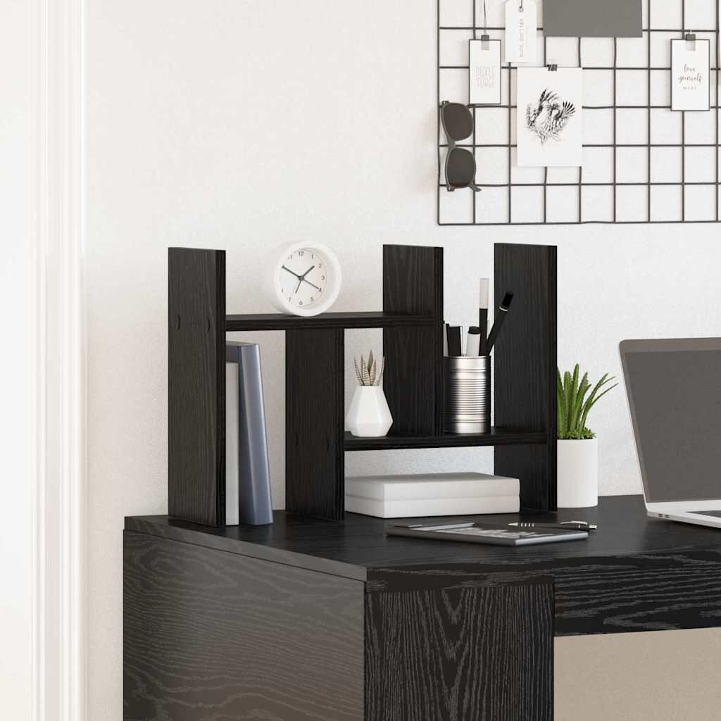 vidaXL Bureau Organizer Zwart eiken 34,5 x 15,5 x 35,5 cm