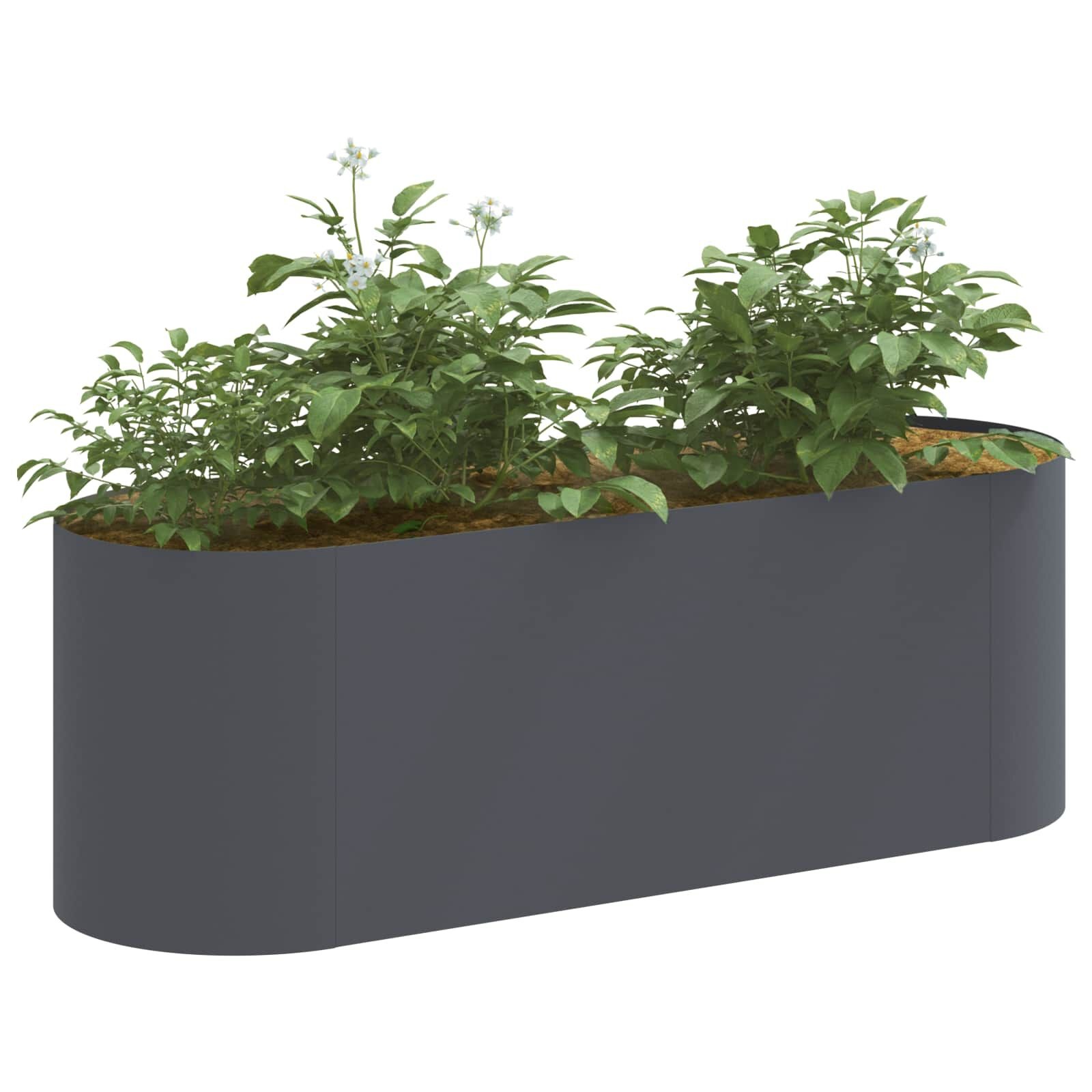 vidaXL Verhoogd Tuinbed Antracietkleurig 120 x 40 x 40 cm