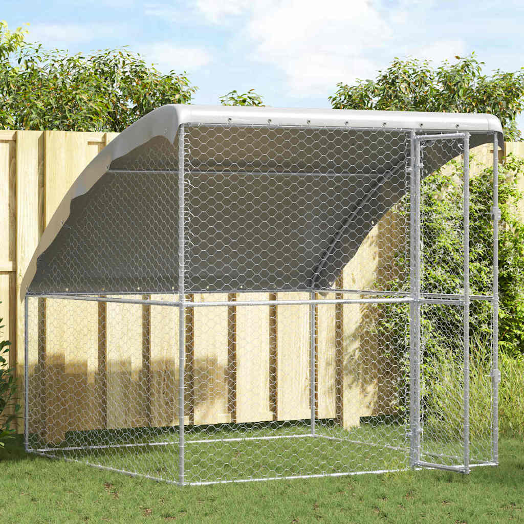 vidaXL Hondenhok Zilver 2 x 2 x 2 m Gegalvaniseerd staal