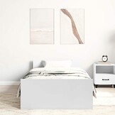 vidaXL Bedframe bewerkt hout wit 75x190 cm