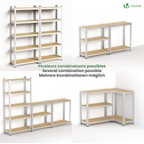 VOUNOT Set van 2 metalen rekken voor garage, 70 x 30 x 150 cm, zware rekken met 5 planken, capaciteit 875 kg, voor werkplaats, magazijn, kantoor