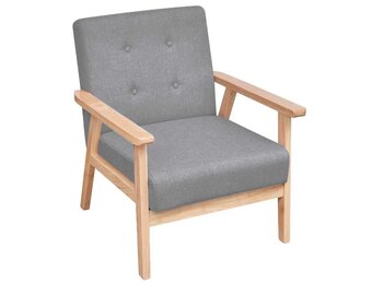vidaXL Fauteuil stof lichtgrijs