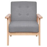 vidaXL Fauteuil stof lichtgrijs