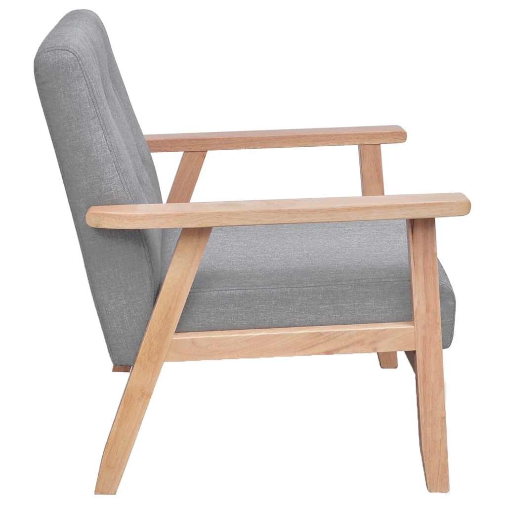 vidaXL Fauteuil stof lichtgrijs