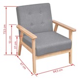 vidaXL Fauteuil stof lichtgrijs