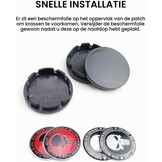 naafdoppen 56 mm, verpakking van 4 wielnaafdoppen met 8 tweekleurige stickers, wielnaafdoppen van ABS, te gebruiken voor doe-het-zelf, voor het versieren van wielnaven