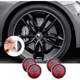 naafdoppen 56 mm, verpakking van 4 wielnaafdoppen met 8 tweekleurige stickers, wielnaafdoppen van ABS, te gebruiken voor doe-het-zelf, voor het versieren van wielnaven