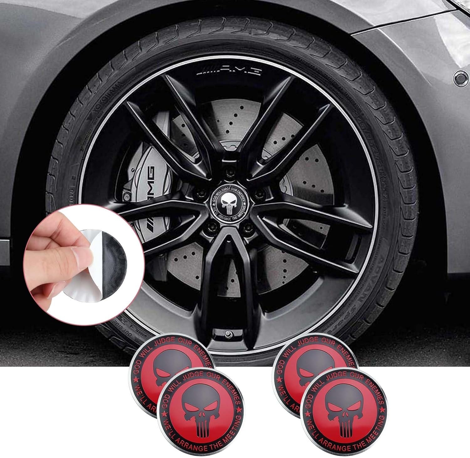 naafdoppen 56 mm, verpakking van 4 wielnaafdoppen met 8 tweekleurige stickers, wielnaafdoppen van ABS, te gebruiken voor doe-het-zelf, voor het versieren van wielnaven