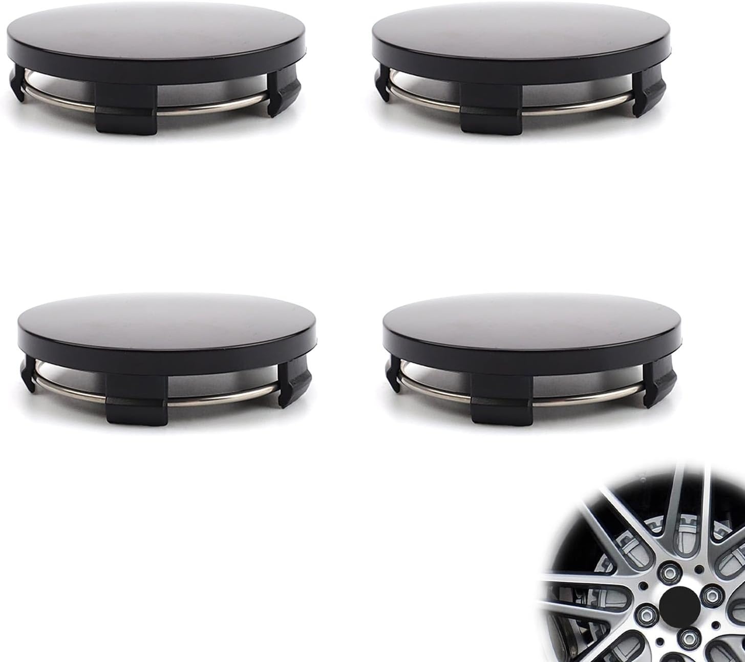 naafdoppen 56 mm, verpakking van 4 wielnaafdoppen met 8 tweekleurige stickers, wielnaafdoppen van ABS, te gebruiken voor doe-het-zelf, voor het versieren van wielnaven