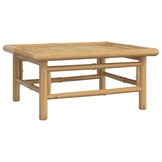 vidaXL 3-delige Loungeset met kussens bamboe lichtgrijs