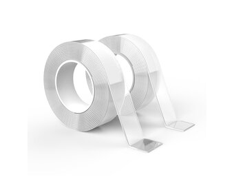 GRIFEMA GA4001-2 Nano Dubbelzijdige Tape 2 stuks, Verwijderbare Herbruikbare Niet-Markerende Dubbelzijdige Tape, Geschikt voor Het Bevestigen van Posters, Tapijten, Foto's, Haken, Wanddecoratie