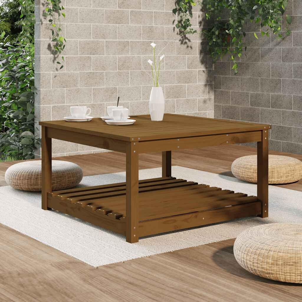 vidaXL Tuintafel 82,5x82,5x45 cm massief grenenhout honingbruin