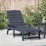 vidaXL Ligstoel Marineblauw HDPE