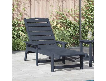 vidaXL Ligstoel Marineblauw HDPE