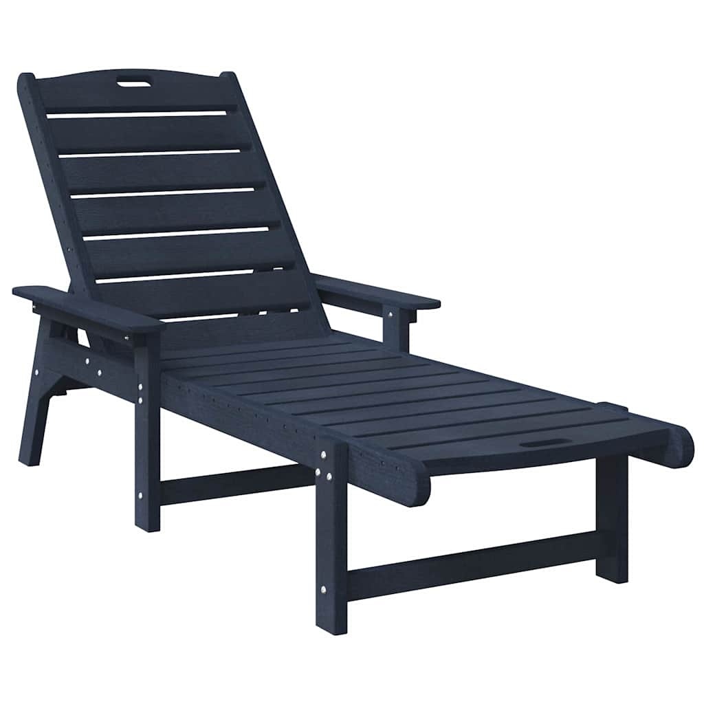 vidaXL Ligstoel Marineblauw HDPE
