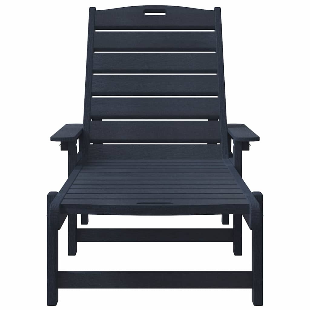 vidaXL Ligstoel Marineblauw HDPE