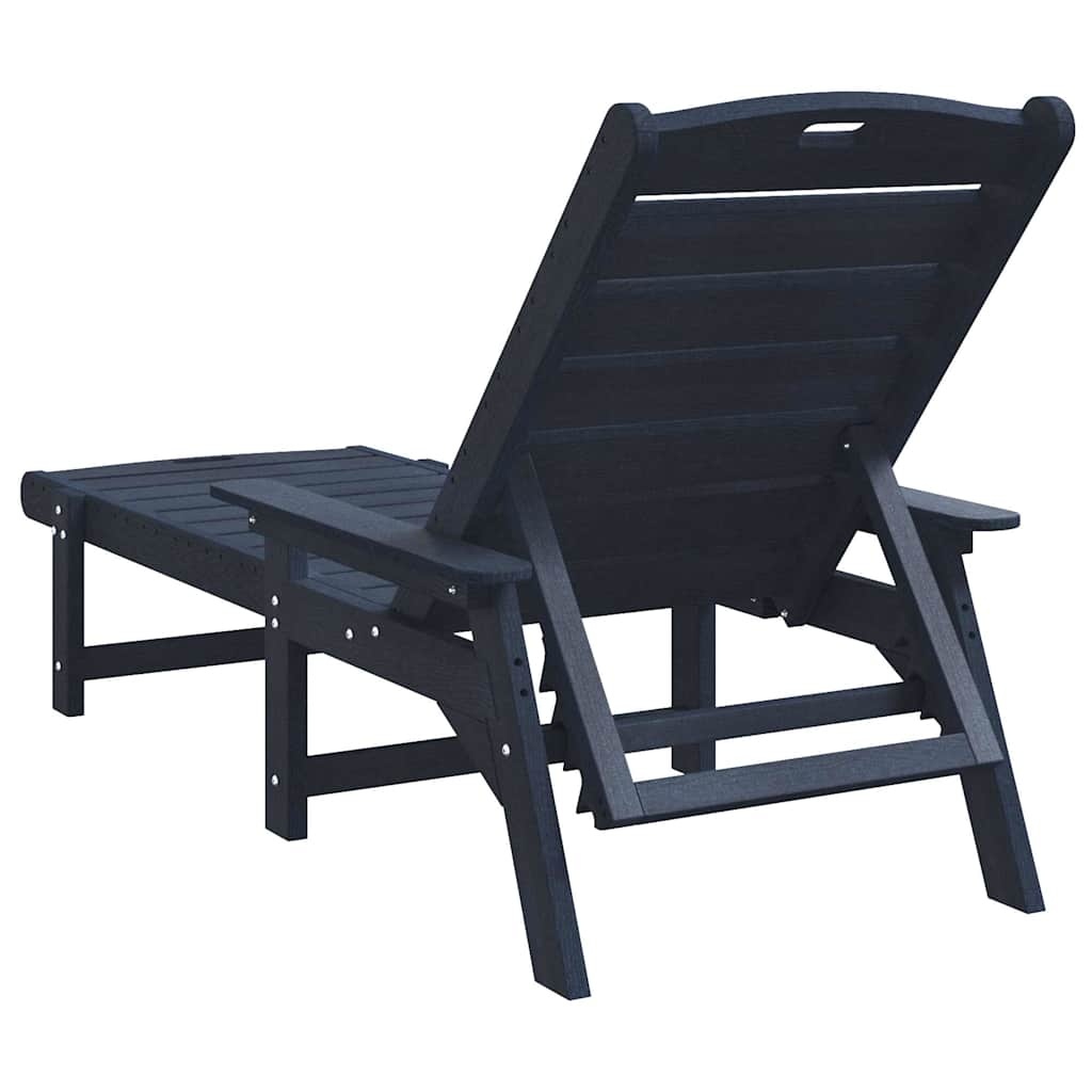 vidaXL Ligstoel Marineblauw HDPE