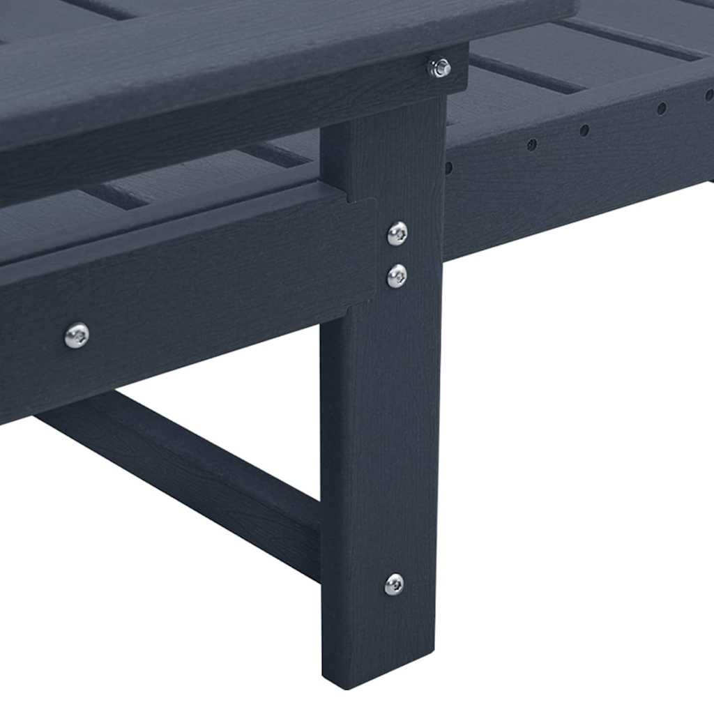vidaXL Ligstoel Marineblauw HDPE