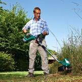 Bosch Home and Garden GrassCut 36 Accu-grastrimmer, oplader, draadspoel, karton, 36 V, 2,0 Ah, 30 cm maaicirkeldiameter zonder accu, Groen - Maat 36V | Zonder accu