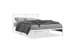 Wit Metalen Bedframe met Hoofdbord - 140x190 cm - 41% Korting
