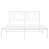 vidaXL Bedframe met hoofdbord metaal wit 140x190 cm