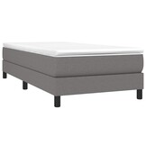 vidaXL Bedframe zonder matras 100x200 cm stof donkergrijs