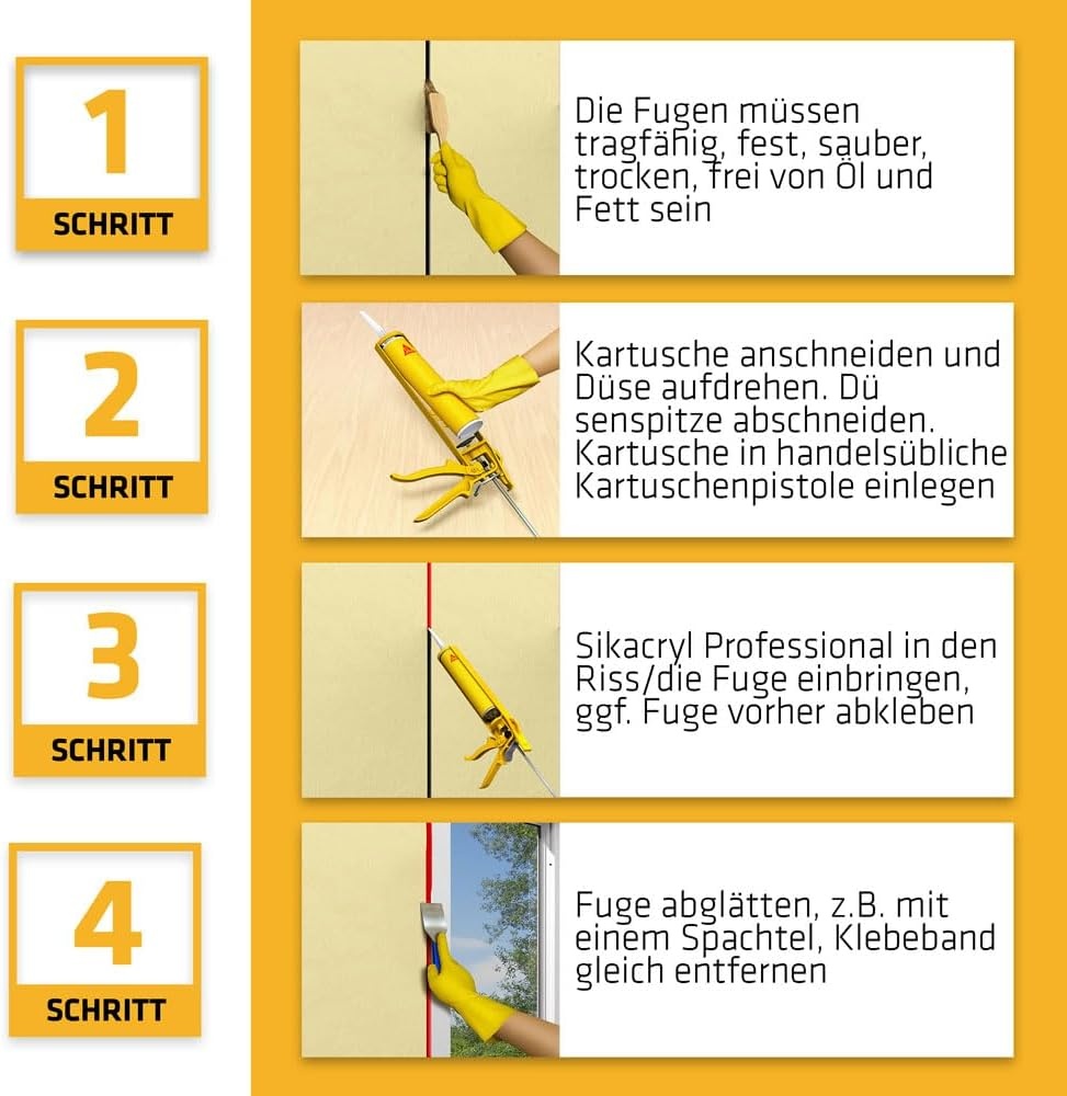 Sika - Sikacryl Professional, veelzijdige acrylaatkit en vulstof, 300 ml, wit