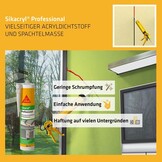 Sika - Sikacryl Professional, veelzijdige acrylaatkit en vulstof, 300 ml, wit
