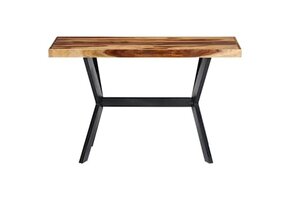 Eettafel 120x60x75 cm Massief Acaciahout met Stalen Frame - 35% Korting