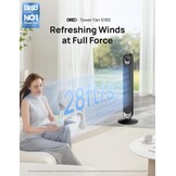 DREO 42 Inch Smart Tower Fan - Zwarte Torenventilator met WiFi en Afstandsbediening
