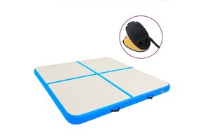 Opblaasbare Gymnastiekmat met Pomp 200x200x10 cm Blauw - 35% Korting