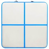 vidaXL Gymnastiekmat met pomp opblaasbaar 200x200x10 cm PVC blauw