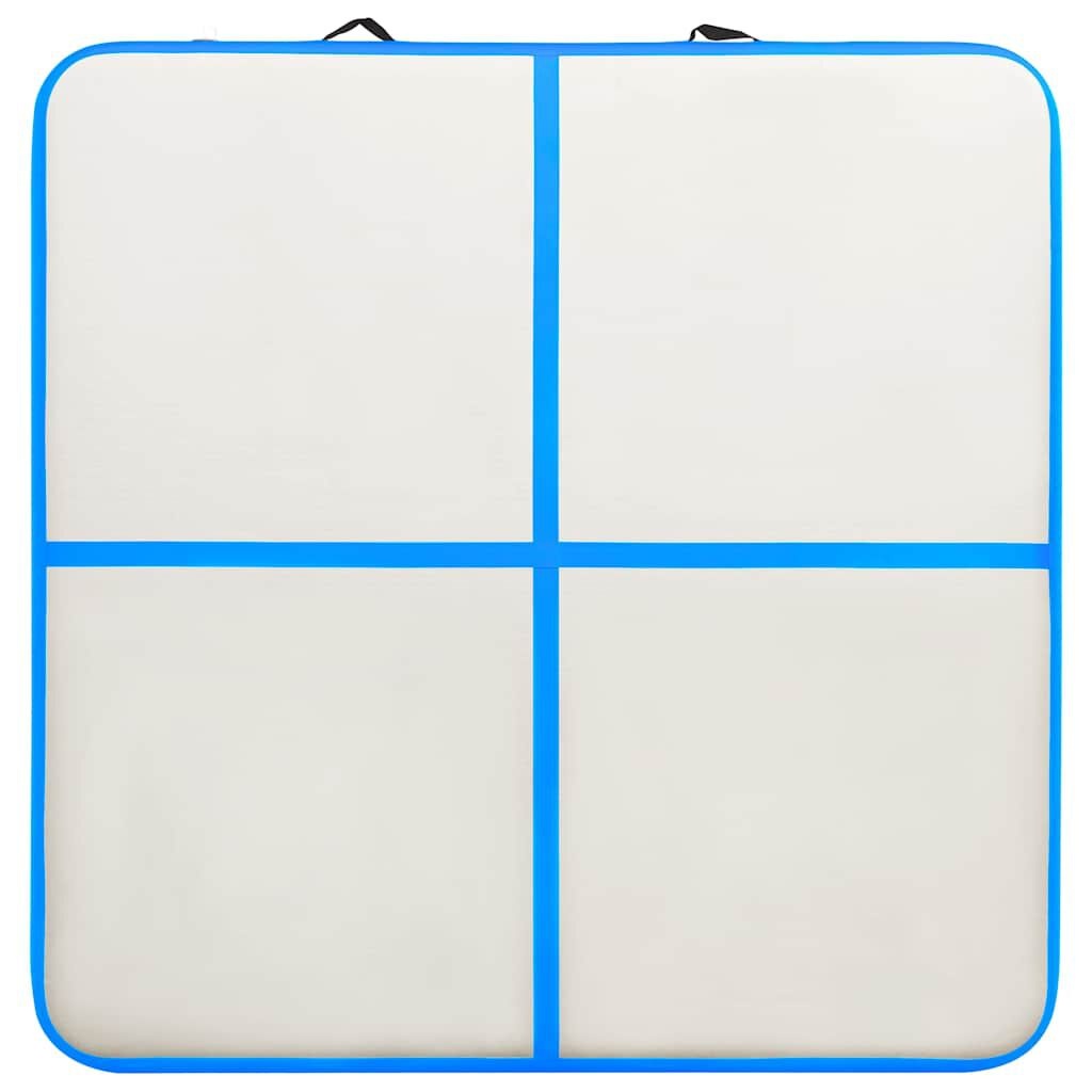 vidaXL Gymnastiekmat met pomp opblaasbaar 200x200x10 cm PVC blauw