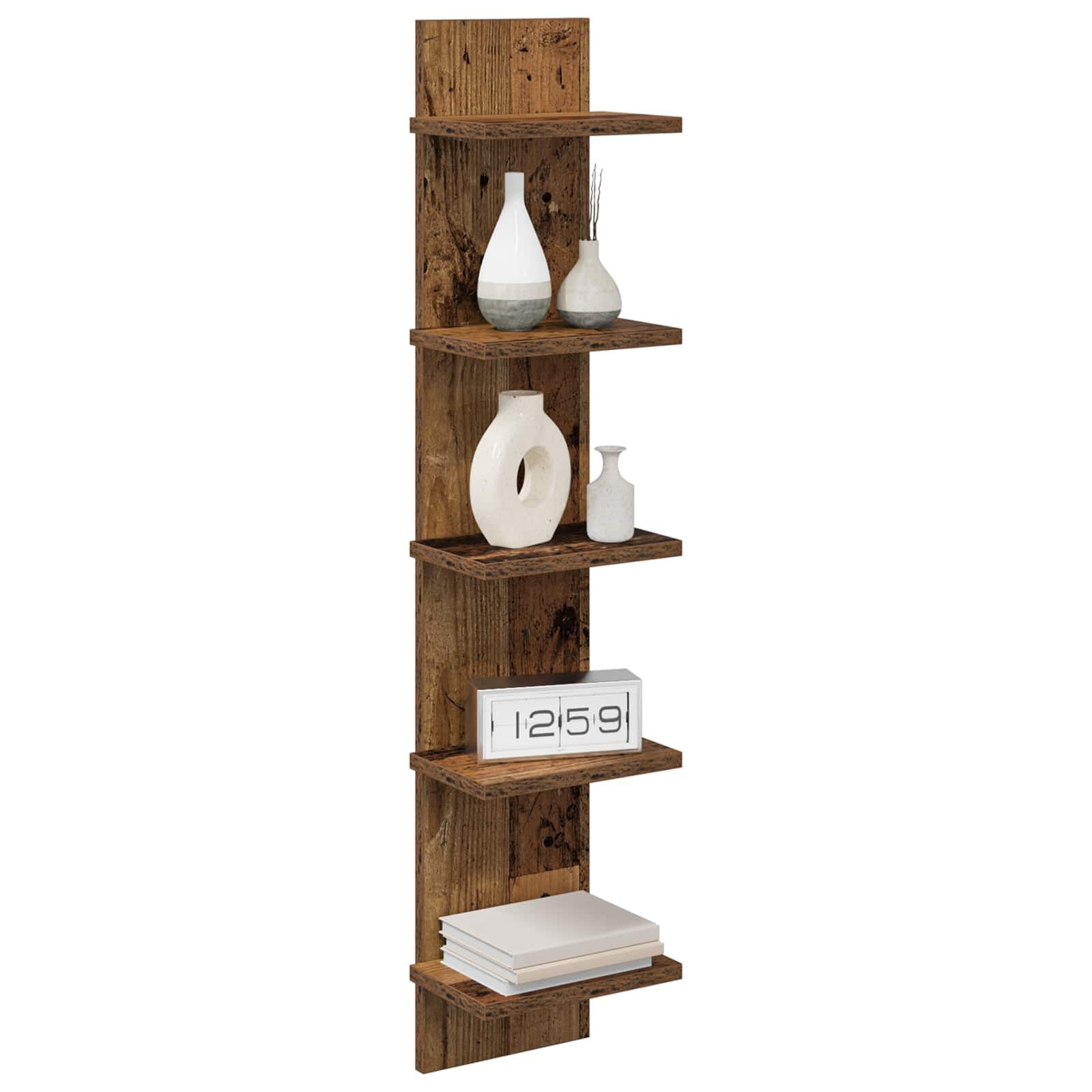 vidaXL Wandplank Oud hout 22 x 15 x 100 cm Bewerkt hout