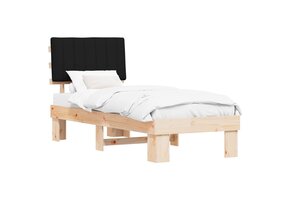 Zwart Houten Bedframe 80x200cm - Gevoerd Hoofddeel, 34% Korting!