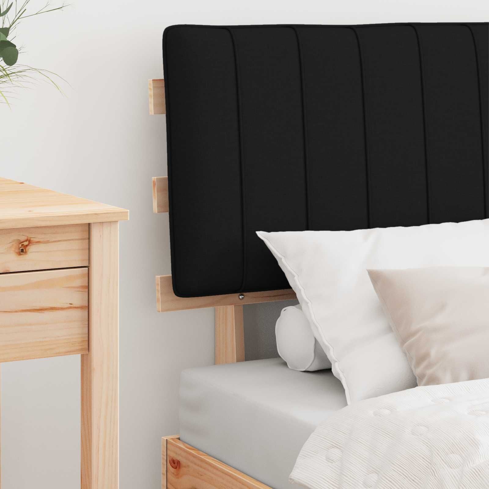 vidaXL Bedframe met Gevoerd Hoofdgedeelte Zwart 80 x 200 cm