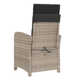 vidaXL Tuinstoelen 2 st verstelbaar voetensteun poly rattan lichtgrijs