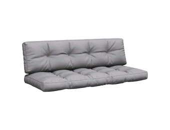 vidaXL Palletkussens 2 st stof grijs
