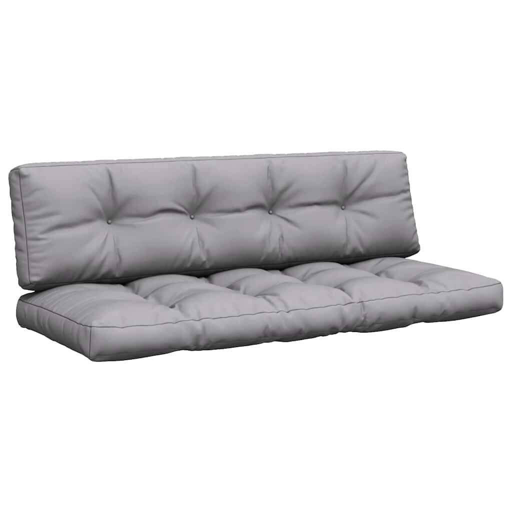 vidaXL Palletkussens 2 st stof grijs