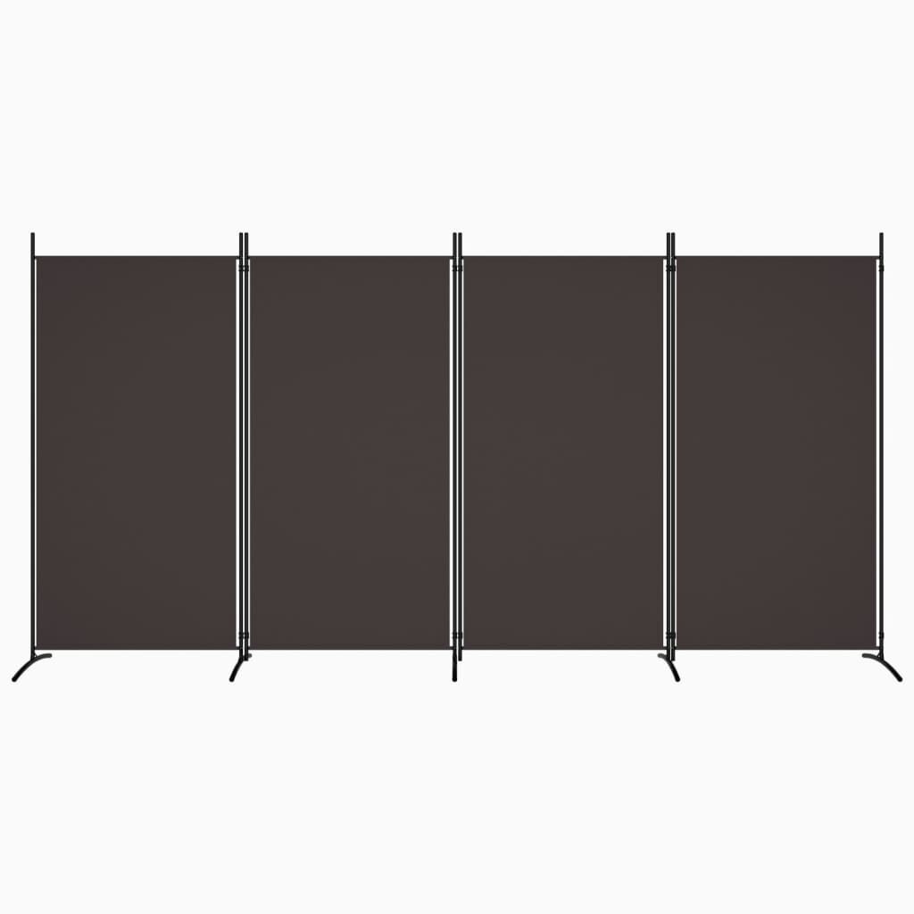 vidaXL Kamerscherm met 4 panelen 346x180 cm stof bruin