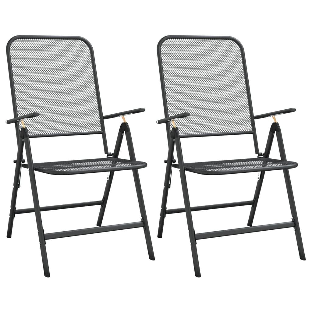2 Inklapbare Tuinstoelen Metaalgaas Antraciet - 57% Korting