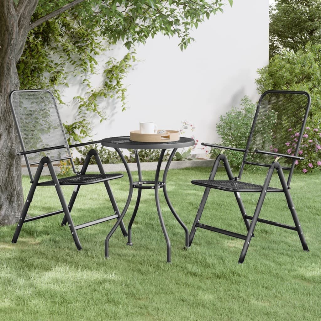 2 Inklapbare Tuinstoelen Metaalgaas Antraciet - 57% Korting