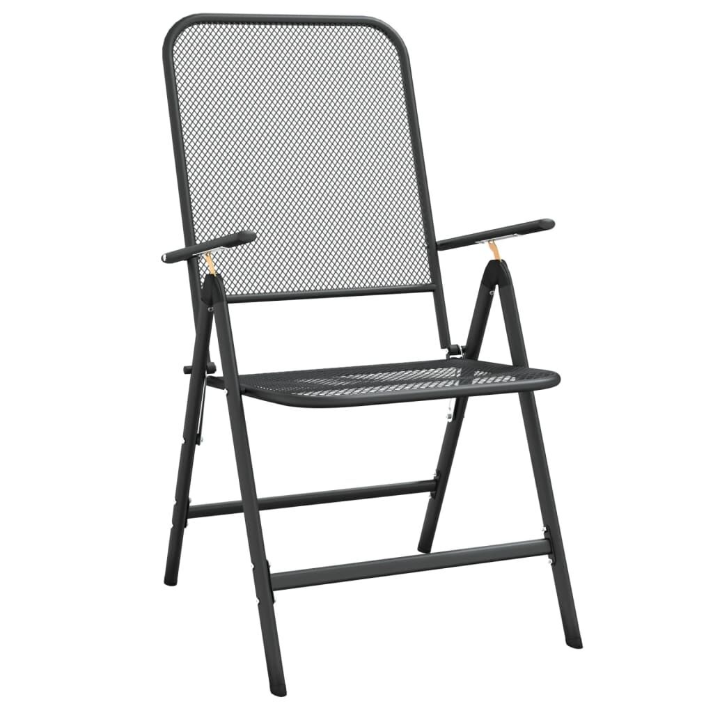 2 Inklapbare Tuinstoelen Metaalgaas Antraciet - 57% Korting