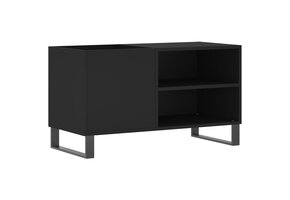 Platenkast bewerkt hout zwart - 85x38x48 cm - 58% korting