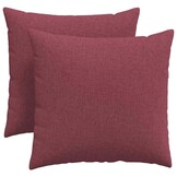 vidaXL Sofa Kussens 2 st Stof Wijnrood 45 x 45 cm